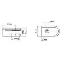 64-100-0 MODULAR SOLUTIONS PANEL CLAMP GLASS PANEL CLAMP
